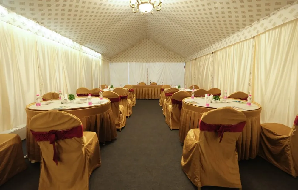 Conference and banquet hall setup for corporate meetings and family events